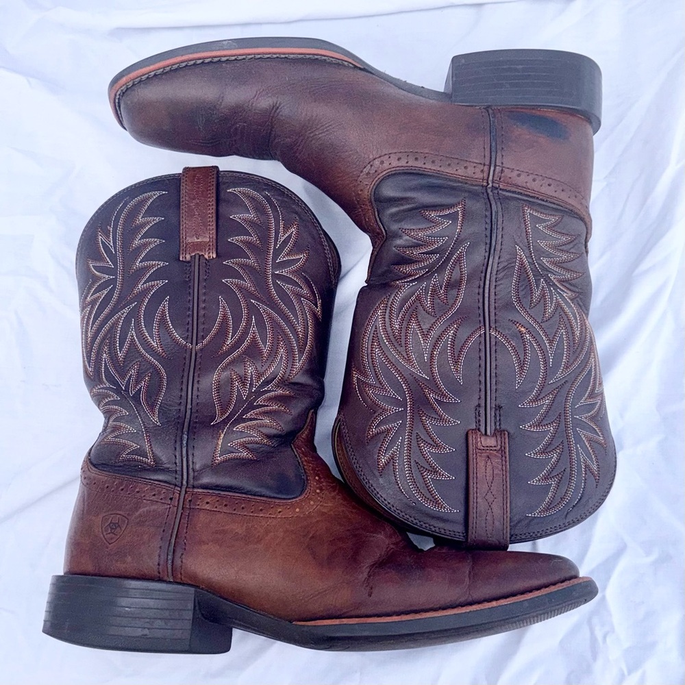 Ariat Sport Wide Square Toe Western Cowboy Boot 10035996 Men’s 11.5 - Picture 6 of 13